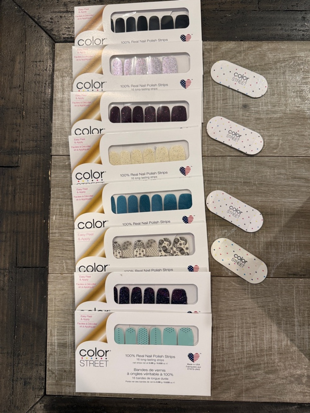 Color Street Nail Polish Strips - Mixed Colors Variety Pack 8 packs NWT